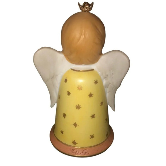 Vintage KAISER 1978 W. Germany Yellow Angel Bell Christmas Ornament Xmas Music - Picture 4 of 5